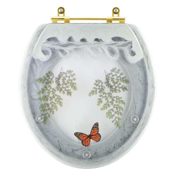 Assento Sanitário Poliester Decorado Oval Convencional Verde