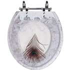 Assento Sanitario Poliester Decorado Pena De Pavao Saveiro Pa