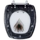 Assento Sanitario Poliester Decorado Pena De Pavao Thema Pret