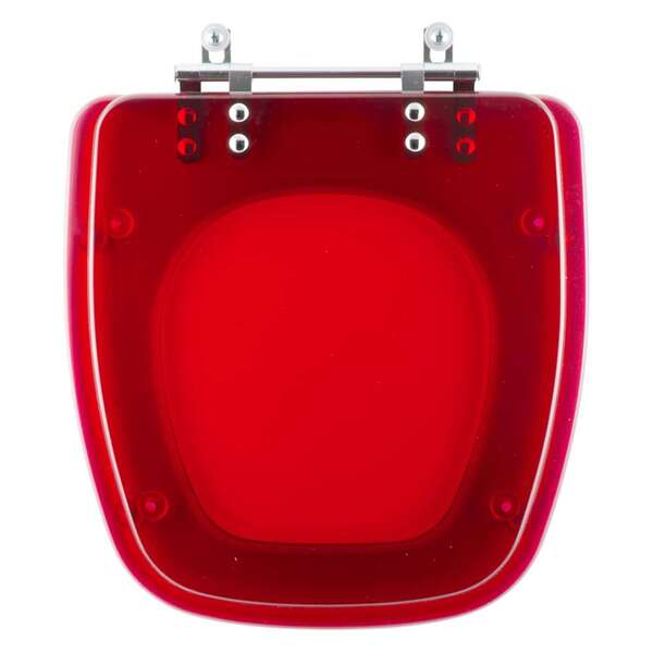Assento Sanitario Poliester Fit Vermelho Translucido Para Vas