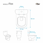 Assento Sanitario Poliester Flox Preto Para Vaso Fiori