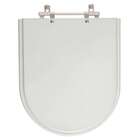 Assento Sanitário Poliéster Jasmim Cinza Claro Para Vaso Fiori