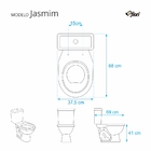 Assento Sanitario Poliester Jasmim Cinza Claro Vaso Fiori