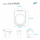 Assento Sanitario Poliester Luna Medic Branco Para Vaso Icasa