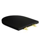 Assento Sanitário Poliéster Luxo Carrara Preto Fosco Para Vas