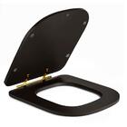 Assento Sanitário Poliéster Luxo Piano Marrom Fosco Para Vaso