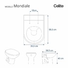 Assento Sanitário Poliéster Mondiale Celite Aço Azul Mineral