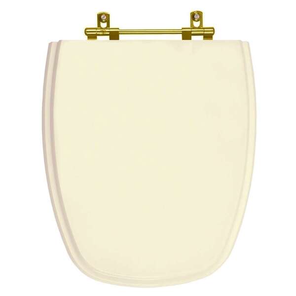 Assento Sanitário Poliéster Monte Carlo Creme Fer. Dourada