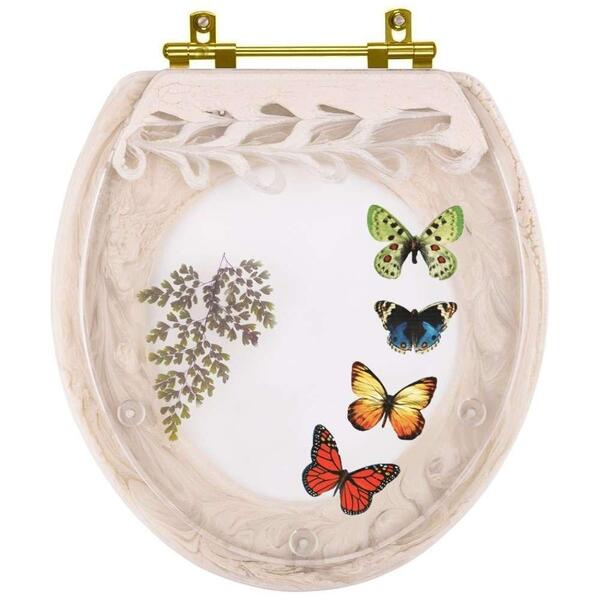 Assento Sanitário Poliéster Oval Convencional Areia Com 4 Bor