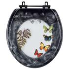 Assento Sanitário Poliéster Oval Convencional Preto Com 4 Bor
