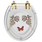 Assento Sanitário Poliester Oval Transparente Decorado Borbol