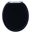 Assento Sanitário Comum Poliéster Pt P/Vaso Univ Univ Comp 40,90 Cm Larg 38,90 Cm 15,60 Cm Sicmol