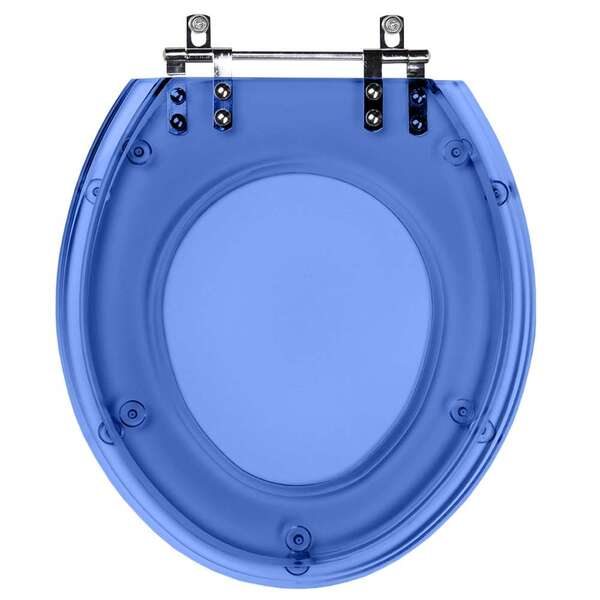 Assento Sanitario Poliester Ravena Azul Translucido Para Vaso