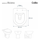 Assento Sanitário Poliester Riviera Para Celite Biscuit Clean