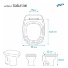 Assento Sanitário Poliester Sabatini Azul Clean