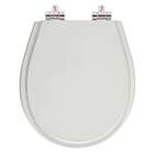 Assento Sanitário Poliester Soft Close Aries Cinza Claro Para