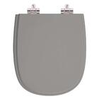 Assento Sanitário Poliester Soft Close Dona Beja Cinza Escuro
