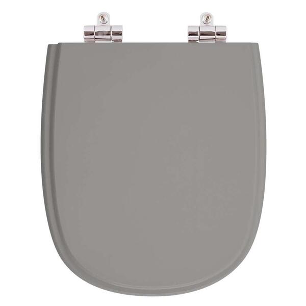 Assento Sanitário Poliester Soft Close Dona Beja Cinza Escuro
