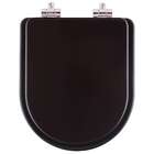 Assento Sanitário Poliester Soft Close Link Marrom Fosco Para