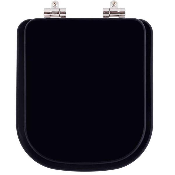 Assento Sanitário Poliéster Soft Close Piano Ébano (preto) Pa