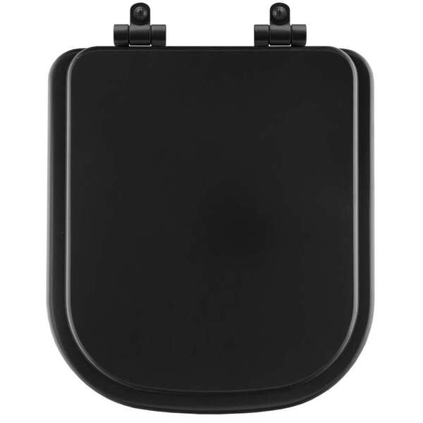 Assento Sanitário Poliéster Soft Close Piano Preto Fosco Para