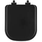 Assento Sanitário Poliéster Soft Close Quadra Preto Fosco Par