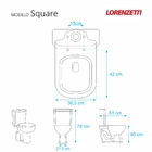 Assento Sanitario Poliester Square Branco Vaso Lorenzetti