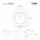 Assento Sanitario Poliester Stylus Amarelo Terra Para Vaso Ce