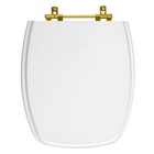 Assento Sanitário Poliester Stylus Branco Ferragem Dourada Pa