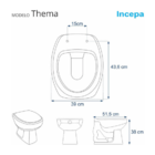 Assento Sanitário Poliester Thema Biscuit Para Incepa Clean