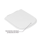 Assento Sanitário Quadra/ Piano/ Debba MDF Branco Fechamento Comum Sicmol