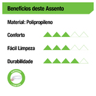 Assento Sanitário Retangular Almofadado Areia Mebuki