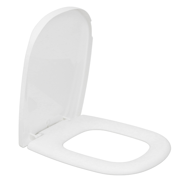 Assento Sanitário Retangular Plástico Almofadado Branco Fechamento Comum Sensea