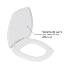 Assento Sanitário Thema Fechamento Suave Polipropileno Branco Sensea