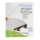 Assento Sanitário Smart Poliéster Cinza Fosco Fechamento Suave Policlass