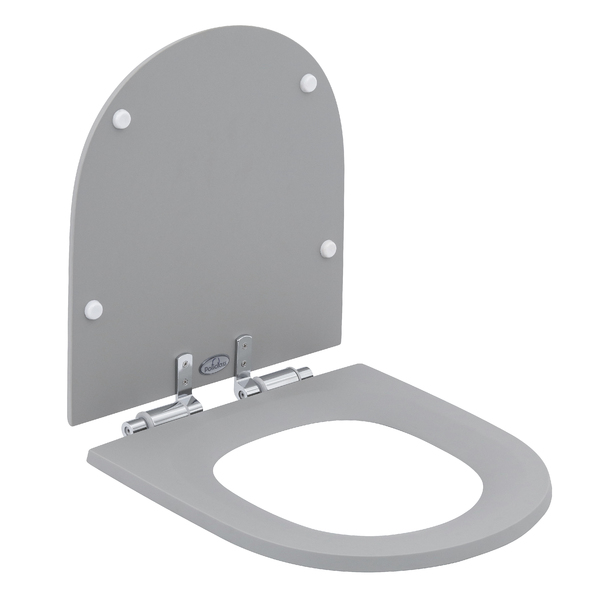 Assento Sanitário Smart Poliéster Cinza Fosco Fechamento Suave Policlass