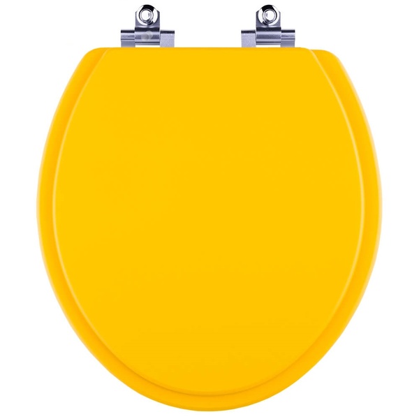 Assento Sanitário Soft Close Convencional Oval Amarelo Fosco