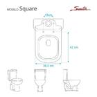 Assento Sanitário Soft Close Square Cinza Claro Para Vaso San
