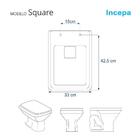 Assento Sanitário Soft Close Square Mace Para Vaso Incepa