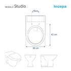 Assento Sanitário Studio Cinza Escuro Para Vaso Incepa Com Fe