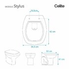 Assento Sanitário Stylus Celite Aço Água Marinha