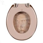 Assento Sanitário Tampa De Vaso Almofadado Mármore Bege