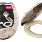 Assento Sanitário Tampa De Vaso Almofadado Mármore Bege