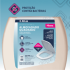 Assento Sanitário Tampa De Vaso Almofadado Quadrado Bege