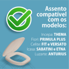 Assento Sanitário Tampa De Vaso Almofadado Quadrado Bege