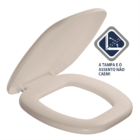 Assento Sanitário Tampa De Vaso Almofadado Quadrado Bege