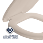 Assento Sanitário Tampa De Vaso Almofadado Quadrado Bege
