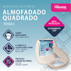 Assento Sanitário Tampa De Vaso Almofadado Quadrado Bege