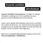 Assento Sanitário Tampa De Vaso Almofadado Quadrado Branco