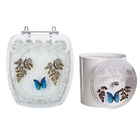 Assento Sanitário Thema E Lixeira Decorada Transparente